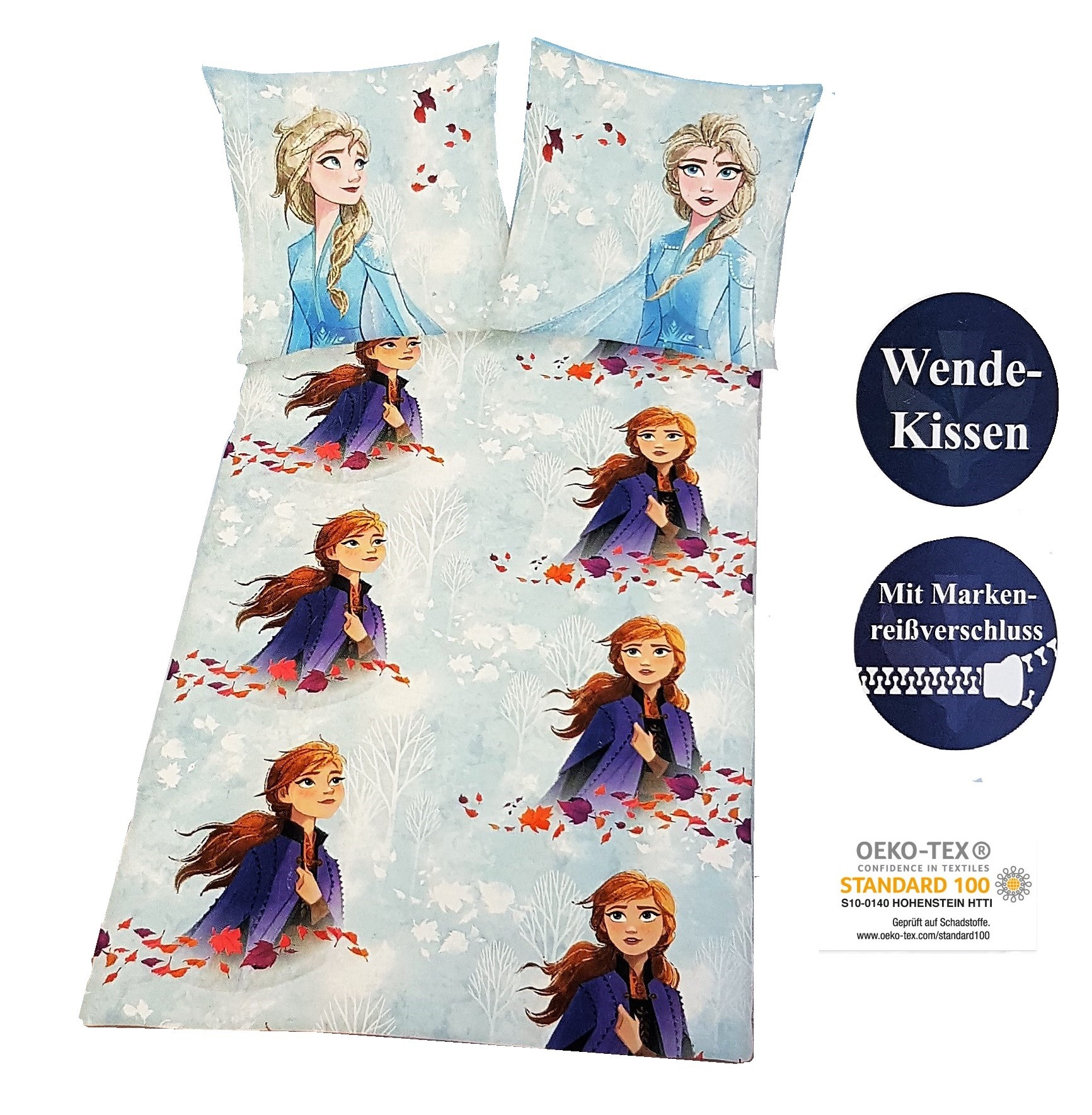 Bettwäsche Dei Eiskönigin Anna und Elsa Wendekissen Fleece Bettwäsche Kinder