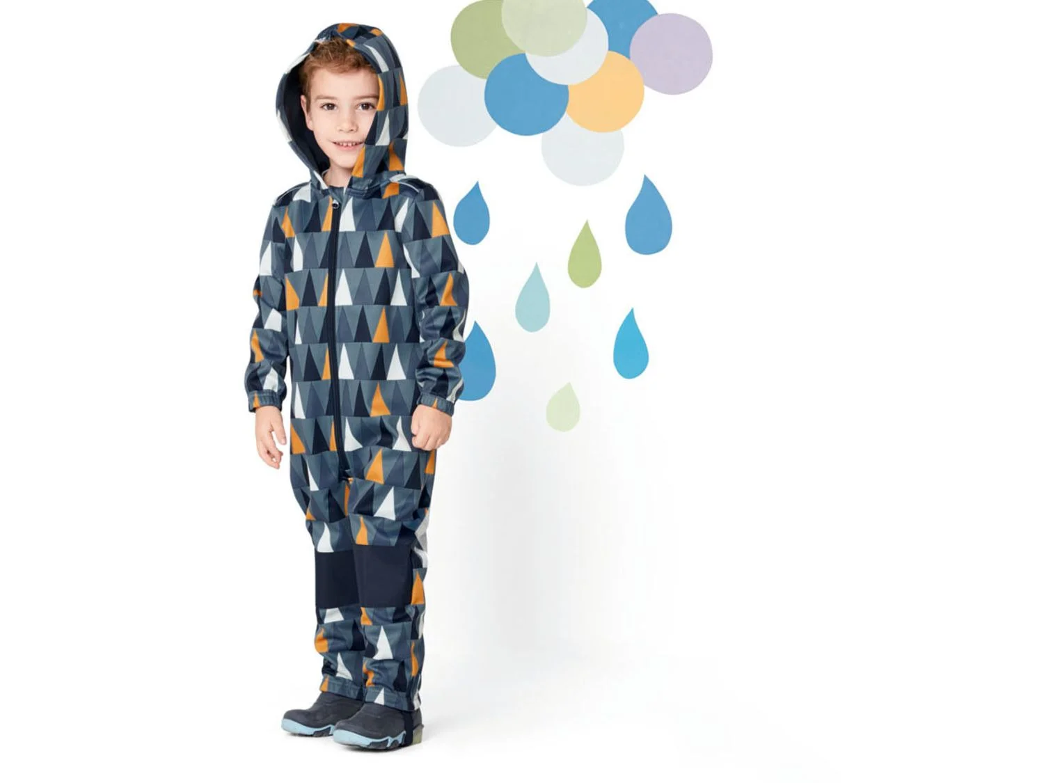 Kleinkind Jungen Softshell overall wärmen wasserabweisend reflektierende elemente mit gummisteg baby (6)